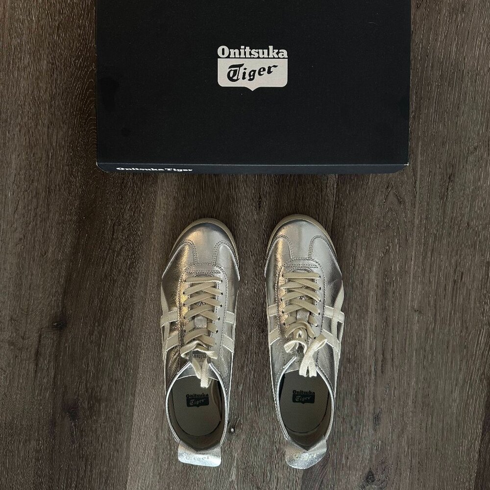 Onitsuka Tiger NEW Mexico 66 Silver Metallic Sneakers